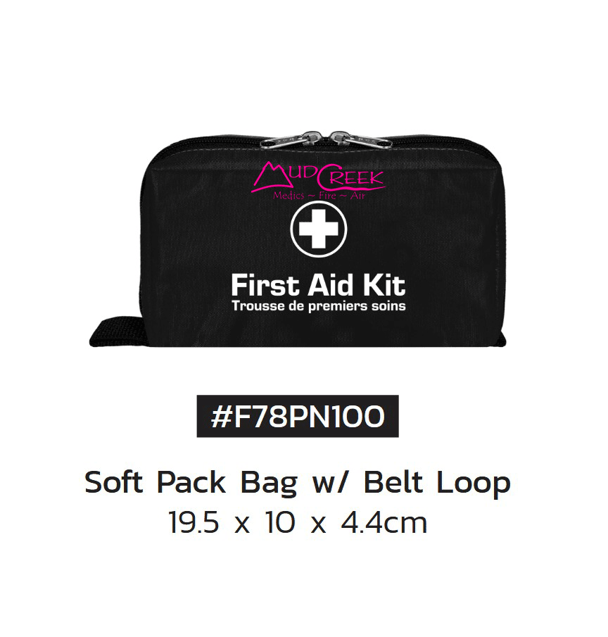 mud creek medics first aid kits 0001 f78pn100 soft pack bag with belt loop 19.5 10 4.4